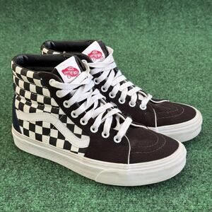 VANS Sk8-Hi Men’s Black/White Checkerboard Lace-Up High Top Sneakers 6 Men 7.5 W